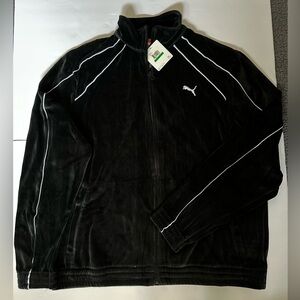 Puma mens velour jacket zipup sweater